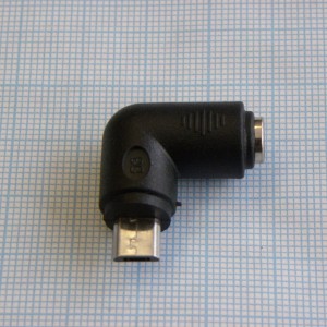 AD гн 5.5*2.1 - шт microUSB угловой, переходник (адаптер) гнездо 5.5*2.1 - штекер microUSB угловой