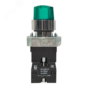 Переключатель BD21 2P c зеленой подсветкой 24В NO PROxima xb2-bk21-g-24