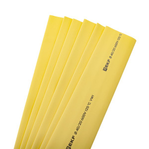 Термоусаживаемая трубка ТУТ нг 40/20 желтая в отрезках по 1м PROxima tut-40-y-1m