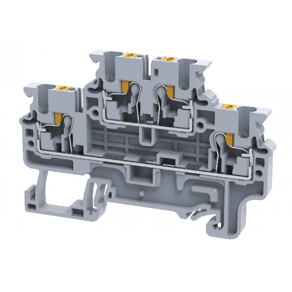 Изображение товара Этажная клемма CPDL4 для подключения проводов DIN 35 6 мм серый