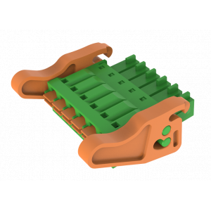 Розеточный разъем на кабель MC-RF3.5H24P-I-0001, Розеточный разъем, прямой, на кабель, шаг: 3.5 мм, 24 полюса, фиксация провода Push-in, исполнение: с поворотной защелкой, 160V, 8A, цвет: зеленый