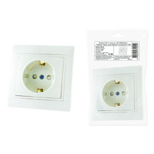 Розетка 2П+З с защ. шт. 16А 250В белая "Таймыр" (пром. упак., бакелит. основание) SQ1814-0516