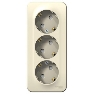 BLANCA О/У РОЗЕТКА 3-я с заземлением со шторками ИЗОЛ.ПЛ.,16А, 250В, МОЛОЧНЫЙ C2 BLNRA011312