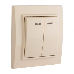 Выключатель 2-кл. СП, Минск, с индикатором 10А, бежевый ERV10-123-20