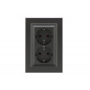 Розетка 2-м СП Karea 16А IP20 с/з дым. металлик 56050082