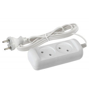 Удлинитель 2х3м без заземл. 6А IP20 UX-2-3m ШВВП 2х0.75 Б0038558