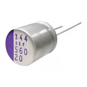 16SEF270M, Конденсатор алюминиевый  полимерный 270мкФ 16В ±20% (8 X 7мм) радиальные выводы 3.5мм 0.022Ом 1040мА 1000час 125°C