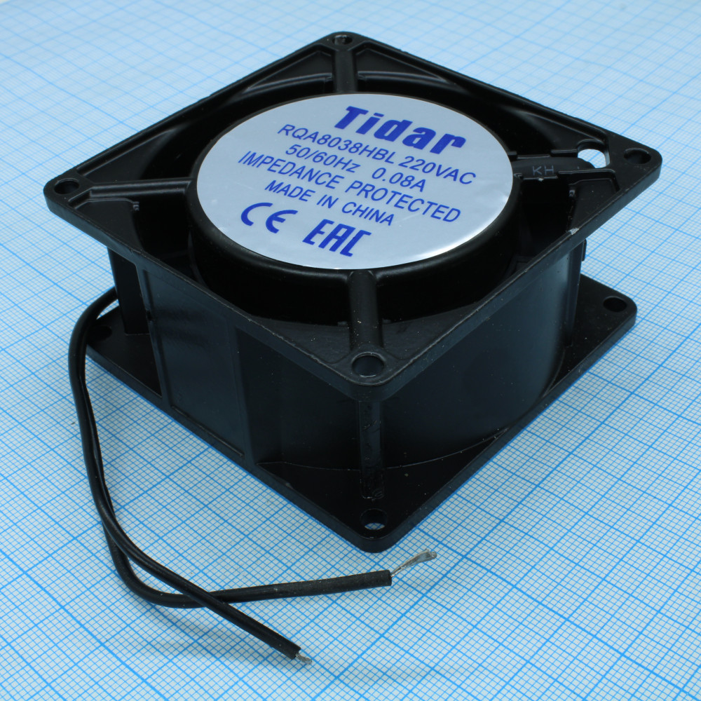 Изображение товара Вентилятор 220VAC RQA 8038HBL высокоскоростной, низкий уровень шума