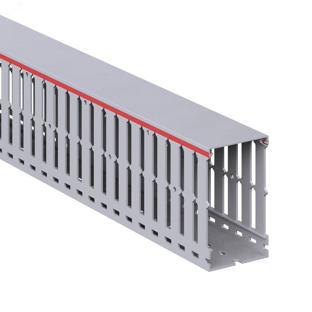 Изображение товара Перфорированный короб серого цвета RL12 60x100 DKC для организации кабельной разводки