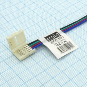 Коннектор для LED-ленты RGB кп, RGB клипса+провод 15см,Imax-6A,Umax-24V. Для удобного и надёжного(без пайки) соединения отрезков светодиодн. ленты