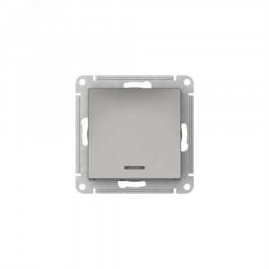 ATLASDESIGN 1-клавишный ПЕРЕКЛЮЧАТЕЛЬ с подсветкой, сх.6а, 10АХ, быстрозажимные клеммы, СТАЛЬ ATN000963S