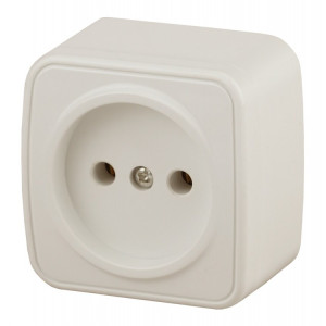 3-201-02 Розетка 2P, 16А-250В, IP20, ОУ, Polo, сл.кость (20/400/4800) Б0036124