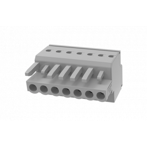 Розеточный разъем на кабель 450102/100, Розеточный разъем, прямой, на кабель, шаг: 5.0 мм, 2 полюса, фиксация провода пружинная, исполнение: с разгрузкой от натяжения, 320V, 12A, цвет: серый