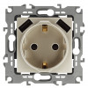 12-4109-04 Розетка 2P+E 16A-250В, штор. с 2xUSB 5В-3А, 2, шампань (10/100/2000) Б0047843