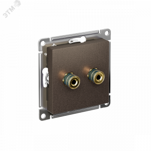 Аудиорозетка ATLASDESIGN двухместная мокко ATN000687