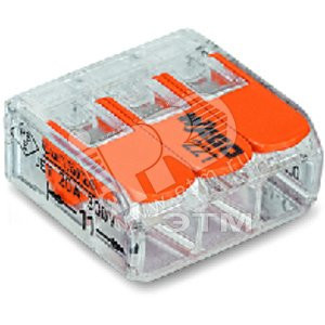 Клемма универсальная компактная 3х(0.14-4.0) 221-413, Клемма универсальная серия 221 3 контакта