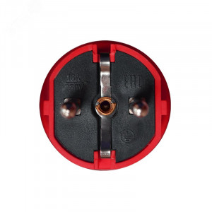 Вилка с ушком c/з каучук 16А 250В IP44 цвет красный (еврослот) 3071