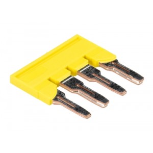 Соединительная перемычка IVB WKFN 6 - 4, Соединительная перемычка, 4 полюса, изолированная, вилочная, для клемм: WT 6, цвет: желтый