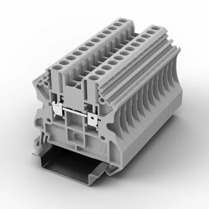 Проходная клемма UUK-4-GY, Проходная клемма, тип фиксации провода: винтовой, номинальное сечение: 4 мм кв., 32A, 1000V, ширина: 6,2 мм, цвет: серый, тип монтажа: DIN35