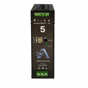 Источник питания AТМ-ИП/1AC/24DC/120Вт/5А, Источник питания, однофазный, 24VDC / 5А, 120W, диапазон входн. напр.: 85 - 280VAC / 85 - 380VDC; габариты (мм): 121,1x39x133,5, рабочая температура: от -40 до +85 град. цел., монтаж: на DIN рейку