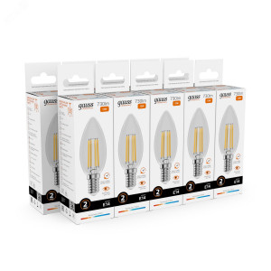 Лампа светодиодная филаментная LED 12 Вт 730 лм 2700К свеча теплый E14 AC 220В прозрачная колба Elementary 32112