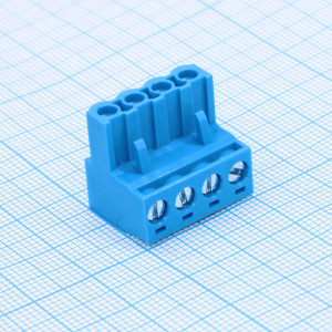WJ2EDGK-5.0-04P-12-00A, Разъем клеммный винтовой на кабель 4 контакта шаг 5 мм