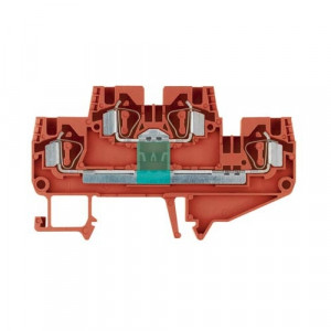 Этажная клемма WKFN 4 E/35 GU, Этажная функциональная клемма, 2 этажа, тип фиксации провода: пружинный, номинальное сечение: 4 мм кв., ширина: 6 мм, цвет: оранжевый, тип монтажа: DIN35