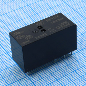 HF115F/110-2ZS4A, Реле силовое 8А две контактных группы на переключение катушка 110В постоянного тока монтаж в отверстие