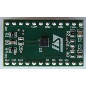 STEVAL-MKI153V1, Инструменты разработки датчика ускорения H3LIS331DL 3-axis digital accelerometer adapter board for standard DIL 24 socket, compatible with STEVAL-MKI109V2
