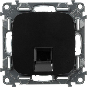 Valena ALLURE Информационная розетка одиночная RJ45 Кат 5е UTP С лицевой панелью Антрацит 753950