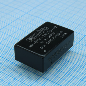 AM10TW-4812S-NZ, DC/DC преобразователь 10 Вт  вход 18~75 В  выход 12 В  0.833 А  -40~85 °С , дерейтинг при 71 °С  изоляция 1500 VDC  MTBF:1000000 ч  КПД 87 % не более 470 мкФ   DIP24,   20x32x10.8 мм  14 г   350 кГц  защита от КЗ