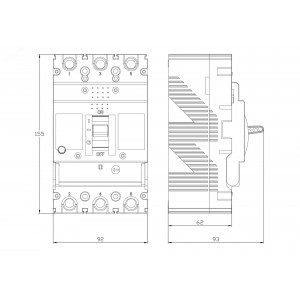 Выключатель автоматический MGS160 3P 128-160A 25kA YON MGS160M-3TAMF0160