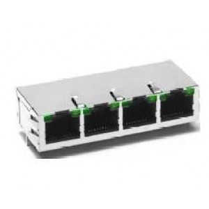 JG0-0032NL, Модульные соединители / соединители Ethernet 1X4 TAB UP W/LED'S PoE
