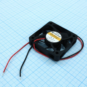 YDM5010C12F, Вентилятор 12В 50х50x10 C, 0.96Вт, 4500 об/мин, 11.2м3/час, 30.5дБ, подшипник скольжения CycleSeal, тип вывода - провод