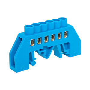 Шина "0" N (6x9мм) 6 отв. латунь синий нейл. корп. комбинир. sn0-63-06-dn-r