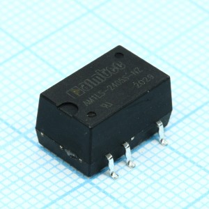 AM1LS-2405S-NZ, DC/DC, 1Вт, вход 21.6…26.4В, выход 5В/0.2А, изоляция 1500В DC, КПД 80%, максимальная емкостная нагрузка не более 220мкФ, для поверхностного монтажа, 12.7x11.2x7.25мм, -40…105°C, пластик