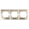 Рамка для розеток и выключателей Plano 1-503-04 на 3 поста горизонтальная, СУ, шампань Б0030099
