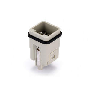 Вилочная контактная вставка SQ-007/0-MC, Вилочная контактная вставка, обжимная фиксация, 7 полюсов + PE, типоразмер 3A, 400V, 10A, (обжимные контакты поставляются отдельно)