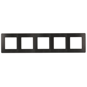 Рамка для розеток и выключателей Серия 12 12-5105-05 на 5 постов, Сатин, антрацит Б0052543