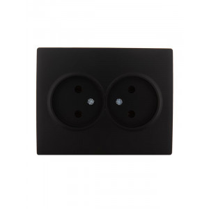 Розетка 2-м СП Karina 16А IP20 без заземл. термопласт черн. бархат 707-4200-128B