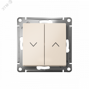 ATLASDESIGN 2-клавишный ВЫКЛЮЧАТЕЛЬ ДЛЯ ЖАЛЮЗИ, 2х сх.4, 10А, мех., БЕЖЕВЫЙ (5шт) C2 ATN000219