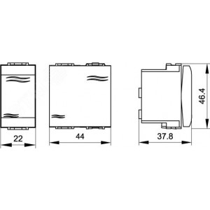 Переключатель 1-кл. 2мод. Brava 16А IP20 бел. 76012B