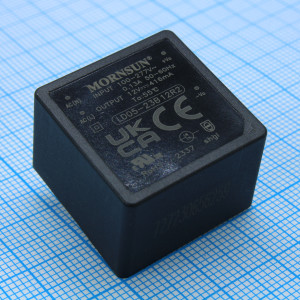 LD05-23B12R2, AC-DC, 5Вт, вход 85…305В AC 47…63 Гц, 100…430B DC, выход 12В/0.416А, изоляция 4000В AC, КПД 80.5%, в корпусе на плату 25.4х25.4х17.6мм, -40...+85°C