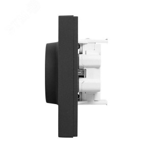 Механизм розетки двойной, 16А, с заземлением, со шторками, с рамкой, ч-рный Эпика EKF UP1-SOB-211