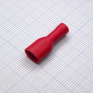 FDFD1.25-250  Red, наконечник кабельный ножевой (гнездо) полностью в изоляции 0.8х6.35мм, сеч. пров. 0.5-1.5мм2