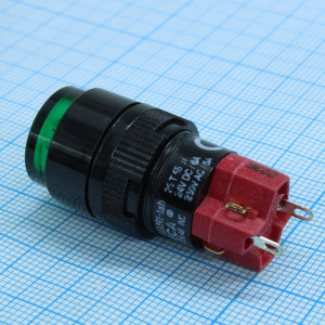 D16LMR1-1ABKG, D16LMR1-1ABKG, Переключатель кнопочный без фиксации 250В/5А LED подсветка 24В