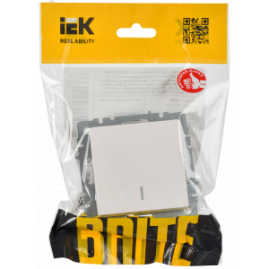 Выключатель 1-кл. СП BRITE ВС10-1-1-БрЖ 10А с инд. жемчуж. BR-V10-1-10-K36