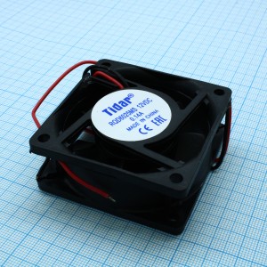 RQD 6025MS 12VDC, Вентилятор 12В 60x60х25мм, 4500 об/мин., 44м3/час, 27дБ, подшипник скольжения, тип вывода - провод