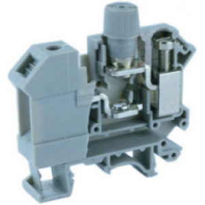 Предохранительная клемма UKHV-10RD, Предохранительная клемма, тип предохранителя: 5x20, тип фиксации провода: винтовой, номинальное сечение: 10 мм кв., до 10A, 1000V, ширина: 10,2 мм, цвет: серый, тип монтажа: DIN35