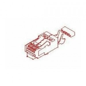 44915-0011, Модульные соединители / соединители Ethernet MDPLG 8/8 LONG SHLD CAT 6